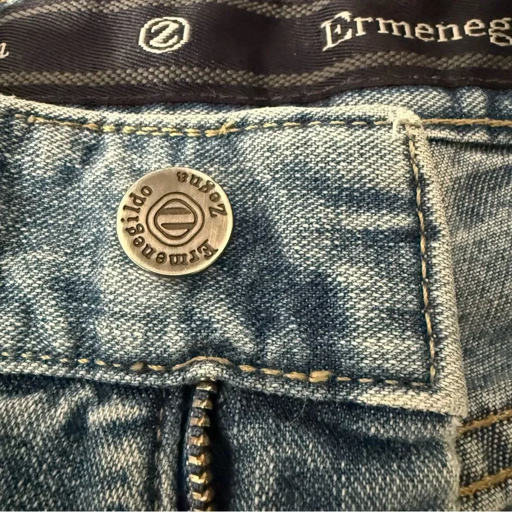 Ermenegildo Zegna Jeans Mens Sz 38 Blue Straight Designer Denim Made in Italy